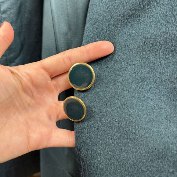 Vintage Worthington Longline Emerald Green Double Breasted Wool-Blend Trench - Picture 10 of 14